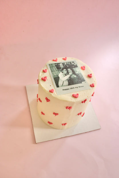 Polaroid image cake