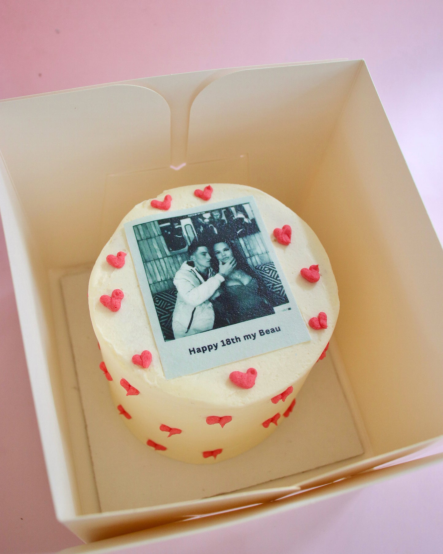 Polaroid image cake